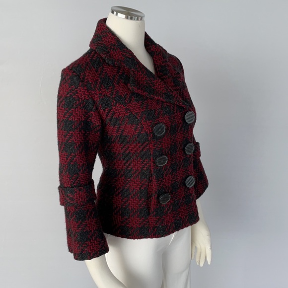 Mac & jac wool Double Breasted Tweed Jacket Size 6 - Picture 6 of 14